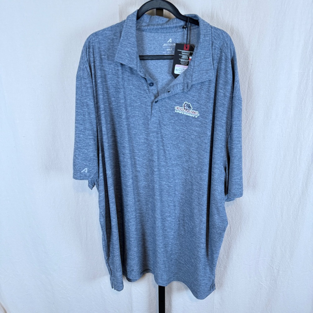 Antigua Gonzaga University Bulldogs PAR3 Polo Tall Gray Heather Mens 4XLT 105774